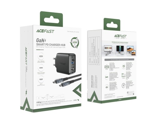СЗУ Acefast A17 65W GaN multi-function HUB + кабель Type-C to Type-C (00000065897_1)