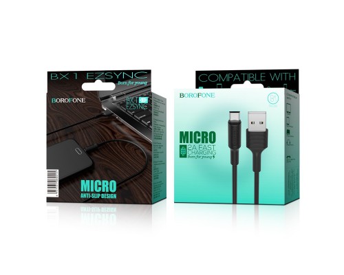 Дата кабель Borofone BX1 EzSync USB to MicroUSB (1m) (00000056909_2)