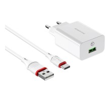 СЗУ Borofone BA21A Long journey QC3.0 (1USB/3A) + Type-C (00000056979_1)