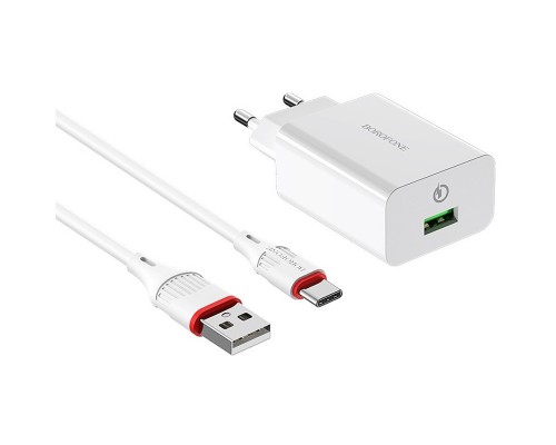 СЗУ Borofone BA21A Long journey QC3.0 (1USB/3A) + Type-C (00000056979_1)