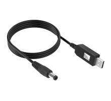Кабель питания для роутера/модема USB-DC (2.1x5.5mm) с преобразователем до 12V in box (1m) (00000072276_1)