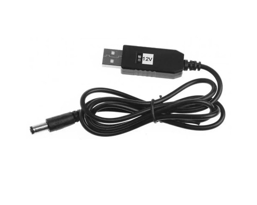Кабель питания для роутера/модема USB-DC (2.1x5.5mm) с преобразователем до 12V in box (1m) (00000072276_1)