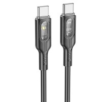 Дата кабель Hoco U120 Transparent explore intelligent power-off PD 60W Type-C to Type-C (1.2m) (00000066088_2)