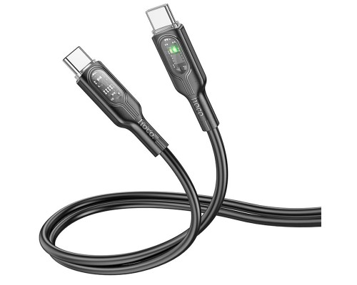 Дата кабель Hoco U120 Transparent explore intelligent power-off PD 60W Type-C to Type-C (1.2m) (00000066088_2)