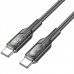 Дата кабель Hoco U120 Transparent explore intelligent power-off PD 60W Type-C to Type-C (1.2m) (00000066088_2)