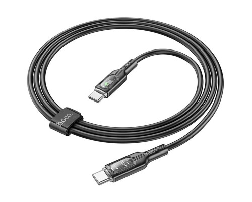 Дата кабель Hoco U120 Transparent explore intelligent power-off PD 60W Type-C to Type-C (1.2m) (00000066088_2)
