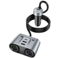 АЗУ Hoco Z51 Establisher 147W(2C3A) 2-in-1 cigarette lighter car charger (00000066101_1)