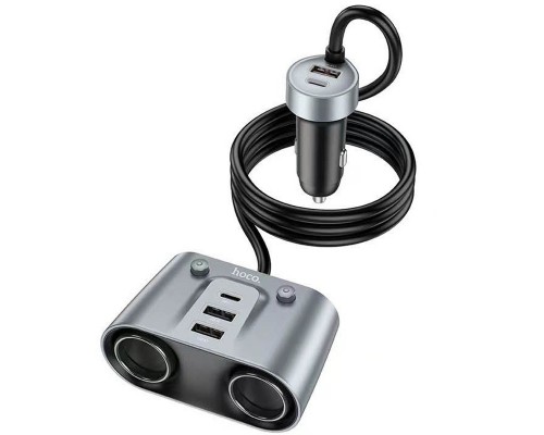 АЗУ Hoco Z51 Establisher 147W(2C3A) 2-in-1 cigarette lighter car charger (00000066101_1)