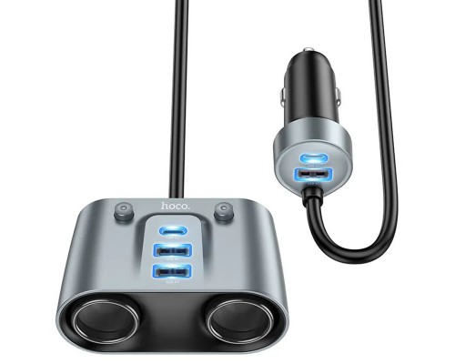 АЗУ Hoco Z51 Establisher 147W(2C3A) 2-in-1 cigarette lighter car charger (00000066101_1)