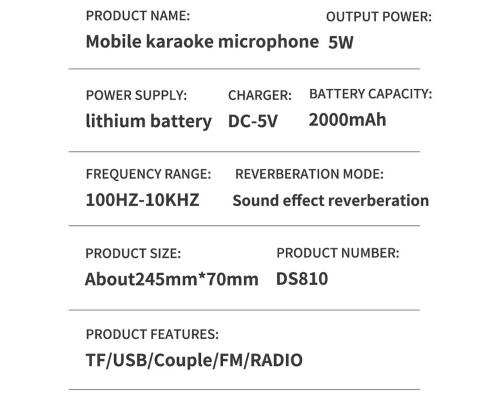 Караоке Микрофон-колонка DS810 (00000074202_1)