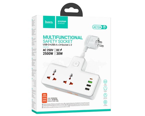 СЗУ Hoco AC12A Reise (PD30W/1C3A) +Socket (00000067538_2)