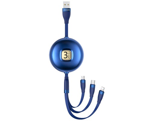 Дата кабель Usams US-SJ508 U69 3IN1 Retractable Cable 1m (00000049214_2)