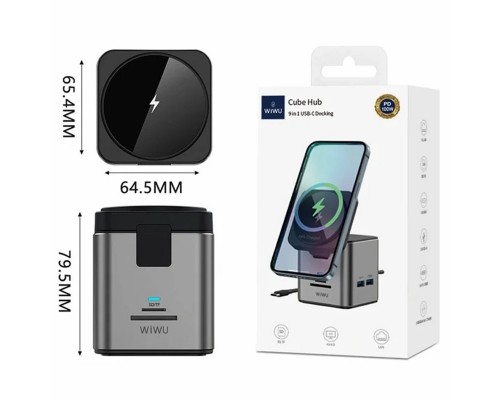 БЗУ + HUB WIWU Wi-W025 Cube 9in1 USB-C (00000071966_1)