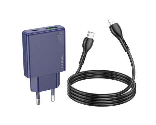СЗУ Hoco N45 Biscuit PD30W+QC3.0 + Type-C to Lightning (00000071065_2)