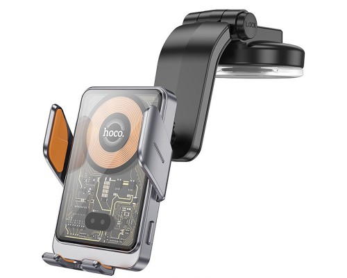 Автодержатель с БЗУ Hoco HW8 Transparent Discovery Edition (center console) (00000067520_1)