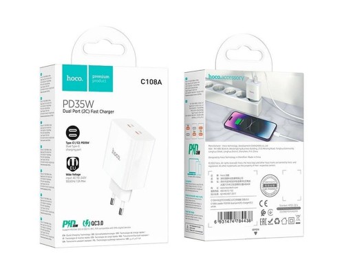 СЗУ Hoco C108A PD 35W (2 Type-C) (00000064585_1)