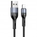 Дата кабель Usams US-SJ448 U55 Aluminum Alloy Braided USB to Lightning (1m) (00000062675_1)
