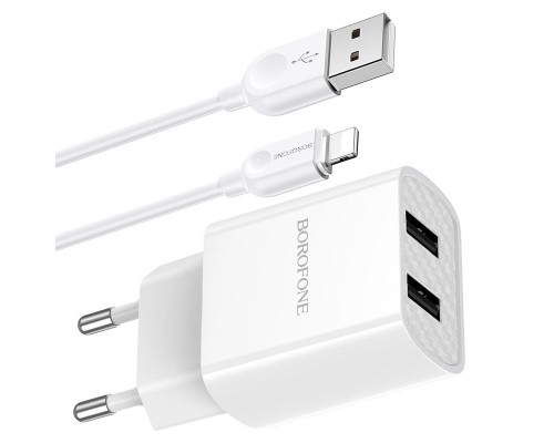 СЗУ Borofone BA53A Powerway (2USB/2.1A) + Lightning (00000055345_2)