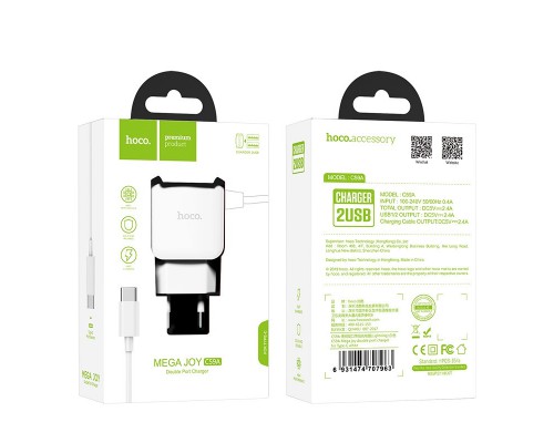 СЗУ Hoco C59A (2USB/2.4A) + Type-C (00000039224_1)