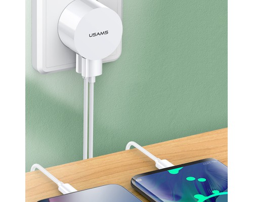 СЗУ USAMS T20 Dual USB Round Travel Charger (EU)+U35 Micro USB cable (00000034479_1)