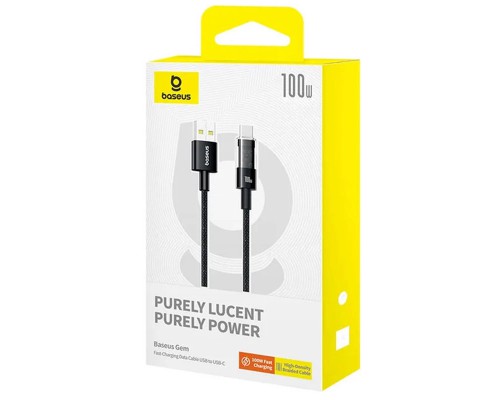 Дата кабель Baseus Gem Fast Charging USB to Type-C 100W (1m) (P10373002211) (00000074730_2)
