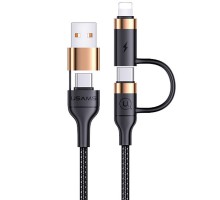 Дата кабель Usams US-SJ483 U62 USB + Type-C to Type-C + Lightning PD (1.2m) (00000049222_1)
