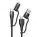 Дата кабель Borofone BU28 Multi-energy 4in1 Type-C/USB - Type-C/Lightning (1.2m) (00000055367_1)