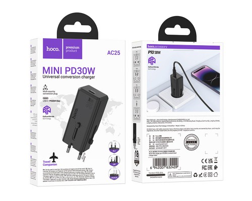 СЗУ Hoco AC25 Mini PD30W (1USB-C) universal travel charger (00000074146_1)