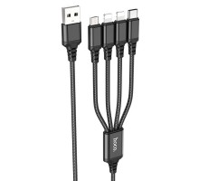 Дата кабель Hoco X76 4in1 2xLightning + Type-C + MicroUSB (1m) (00000074151_1)