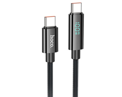 Дата кабель Hoco U125 Benefit 100W Type-C to Type-C with display (1.2m) (00000069079_2)