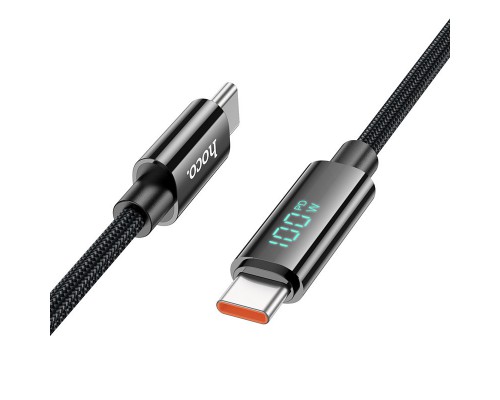 Дата кабель Hoco U125 Benefit 100W Type-C to Type-C with display (1.2m) (00000069079_2)