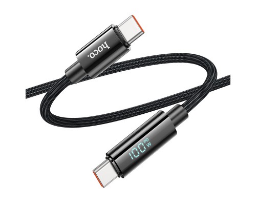 Дата кабель Hoco U125 Benefit 100W Type-C to Type-C with display (1.2m) (00000069079_2)