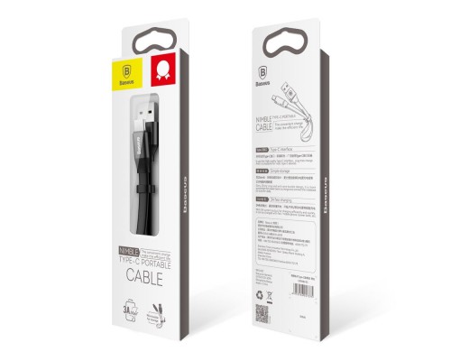 Дата кабель Baseus Nimble Portable USB to Type-C 3A (23см) (CATMBJ) (00000023863_1)