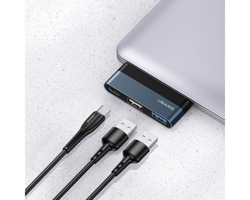 Переходник HUB Usams US-SJ490 Type-C Mini Hub (2USB port + Type-C) (00000049254_1)