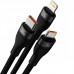 Дата кабель Baseus Flash Series 2 USB to MicroUSB-Lightning-Type-C 100W (1.2m) (CASS03000) (00000063677_1)