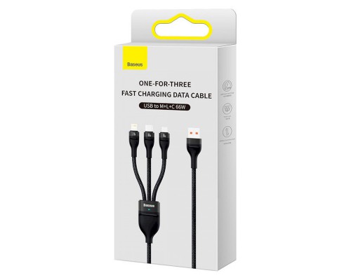 Дата кабель Baseus Flash Series 2 USB to MicroUSB-Lightning-Type-C 66W (1.2m) (CASS04000) (00000063678_1)