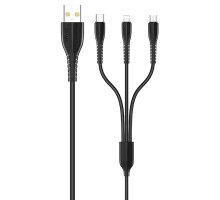 Дата кабель Usams US-SJ367 U35 3in1 USB to Combo 2A (1m) (00000036473_2)