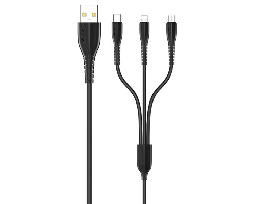 Дата кабель Usams US-SJ367 U35 3in1 USB to Combo 2A (1m) (00000036473_2)