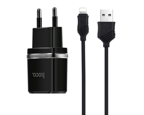 СЗУ Hoco C12 Charger + Cable Lightning 2.4A 2USB (00000034604_4)