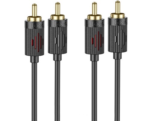 Кабель аудио Hoco UPA29 2 RCA to 2 RCA red and white double lotus (1.5m) (00000071071_1)