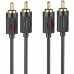 Кабель аудио Hoco UPA29 2 RCA to 2 RCA red and white double lotus (1.5m) (00000071071_1)