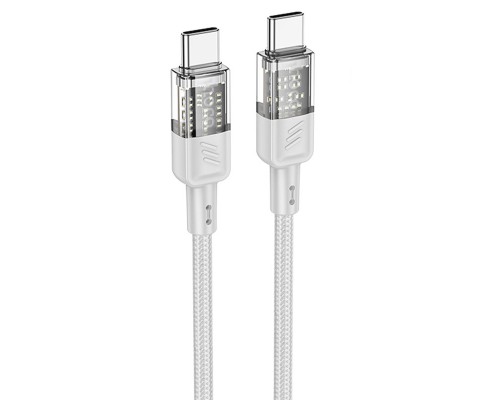 Дата кабель Hoco U129 Spirit Transparent Type-C to Type-C 60W (1.2m) (00000071076_1)