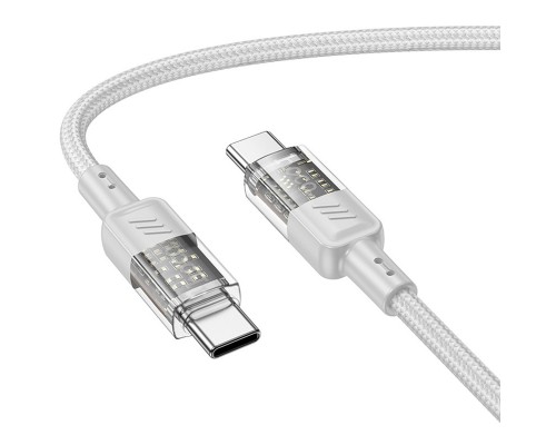 Дата кабель Hoco U129 Spirit Transparent Type-C to Type-C 60W (1.2m) (00000071076_1)