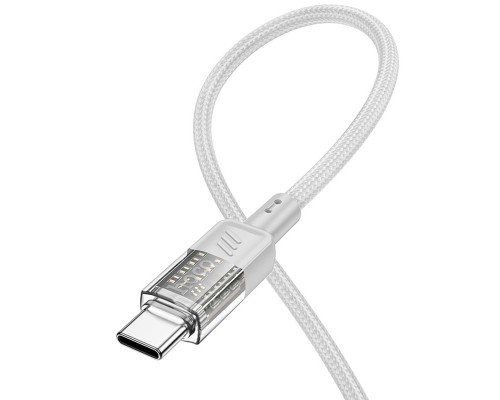 Дата кабель Hoco U129 Spirit Transparent Type-C to Type-C 60W (1.2m) (00000071076_1)