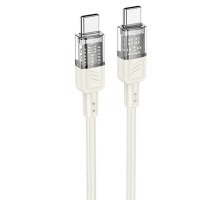 Дата кабель Hoco U129 Spirit Transparent Type-C to Type-C 60W (1.2m) (00000071076_2)