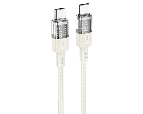 Дата кабель Hoco U129 Spirit Transparent Type-C to Type-C 60W (1.2m) (00000071076_2)