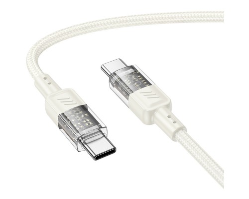 Дата кабель Hoco U129 Spirit Transparent Type-C to Type-C 60W (1.2m) (00000071076_2)