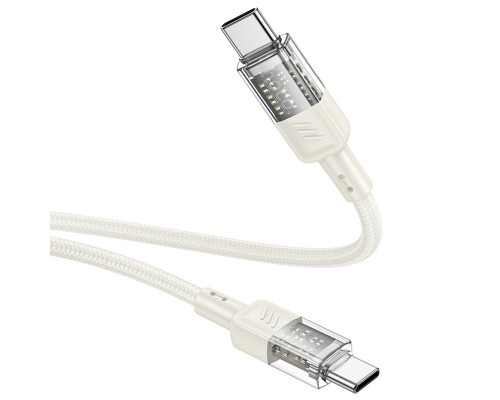 Дата кабель Hoco U129 Spirit Transparent Type-C to Type-C 60W (1.2m) (00000071076_2)