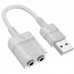 Переходник Aux Hoco LS37 Spirit 2in1 transparent external sound card USB to 3.5mm (00000071077_1)