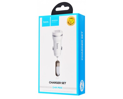 АЗУ Hoco Z27 Staunch (2USB 2.4A) (+кабель Lighthing) (00000030782_1)